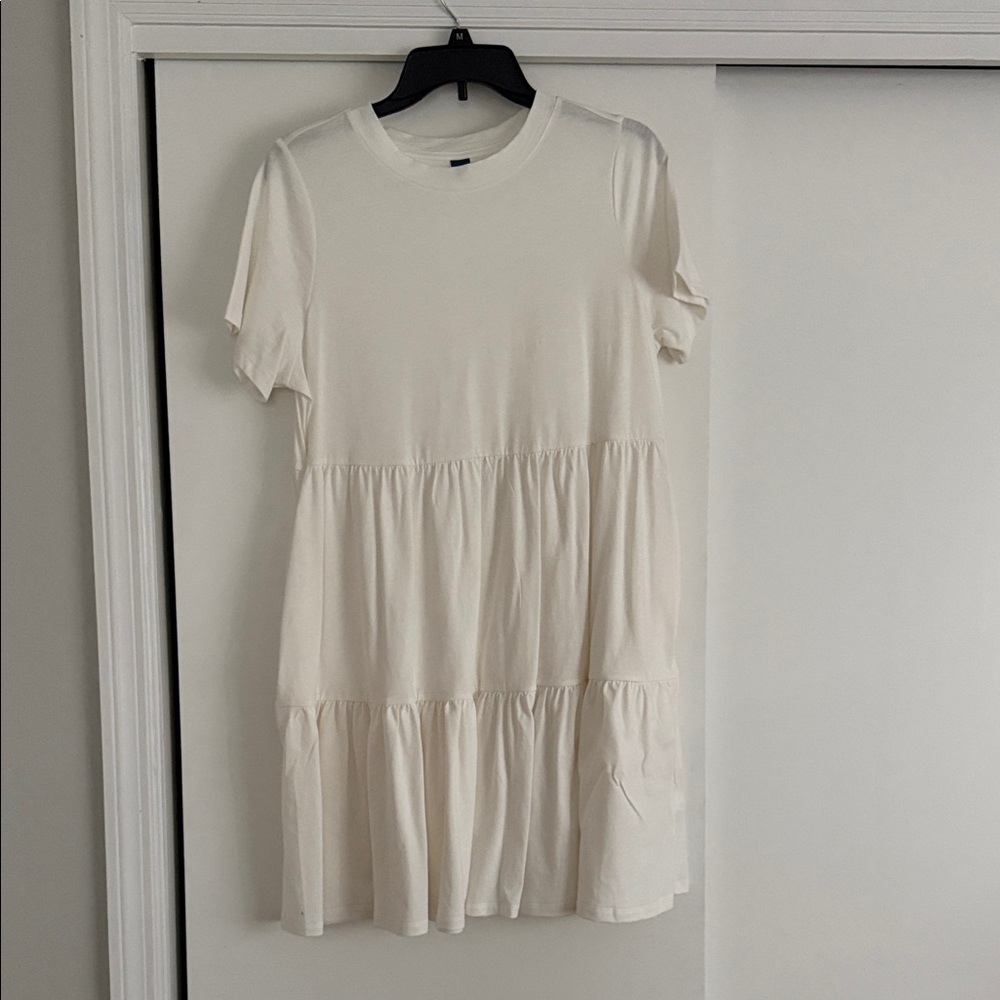 Old Navy Cream Tiered Dress
